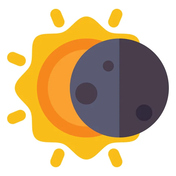 Astrología Eclipse Sol Icono — Vector de stock