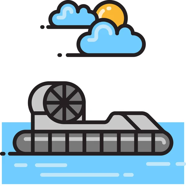 Hovercraft Filled Outline Vehicles Modes Transportation Icon Filled Outline Style — Stock Vector