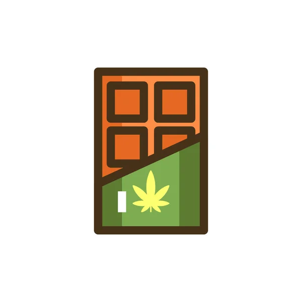 Bar Chocolat Marijuana Icône — Image vectorielle