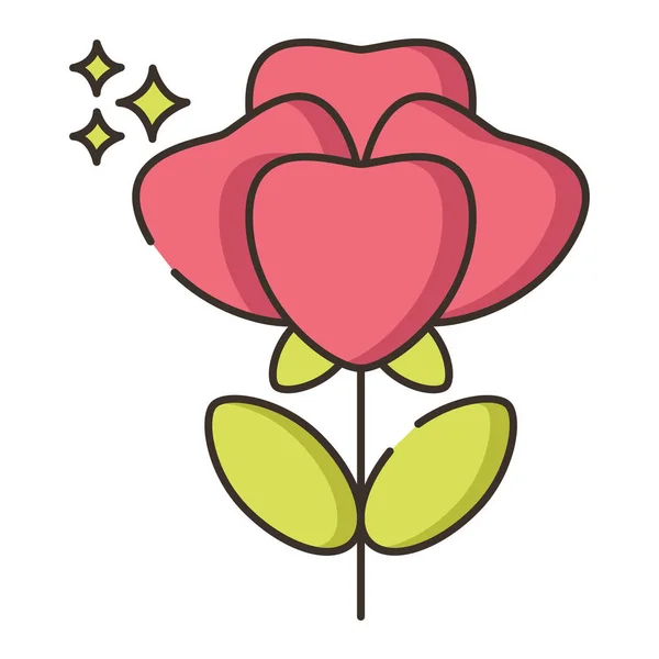 Flower Rose Rosebush Icon — Stock Vector