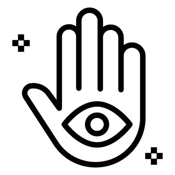 Ícone Mão Hamsa Olho —  Vetores de Stock