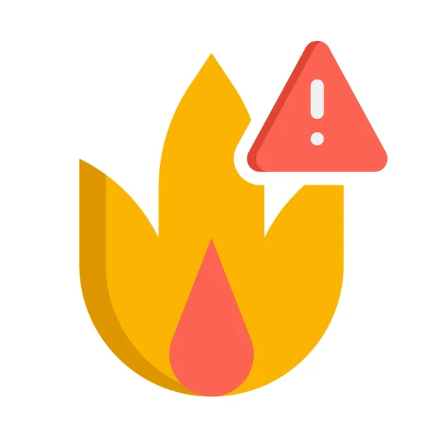 Alerta Quemar Icono Fuego — Vector de stock