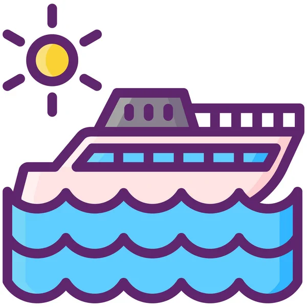 Boot Jacht Icoon Zomer Categorie — Stockvector
