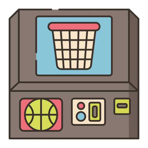 Icône Jeu Basket Ball Arcade — Image vectorielle