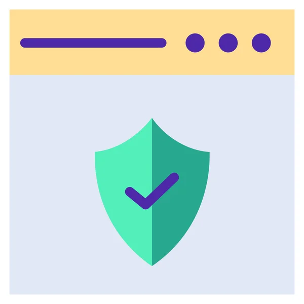 Globalne Bezpieczeństwo Potrzebne Hasło Zabezpieczone Ikona Strony Internetowej Płaskim Stylu — Wektor stockowy