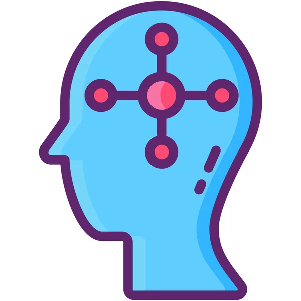 Head Mapping Mind Icon — Stock Vector