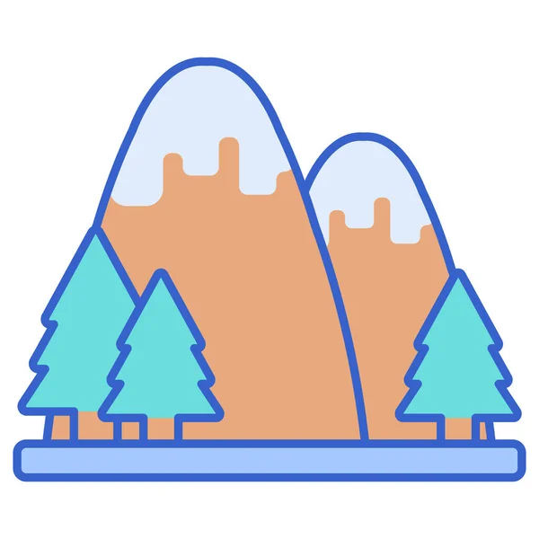 Ikona Gór Górskich Kategorii Rekreacyjno Hobby — Wektor stockowy