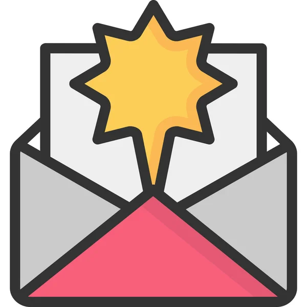 Anuncio Email Email Marketing Icono Promoción Email Estilo Esquema — Archivo Imágenes Vectoriales