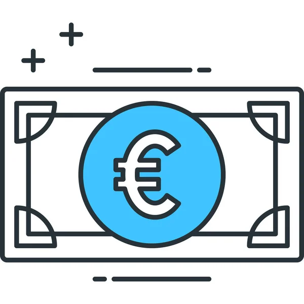 Eur Euro Rellenado Icono Esquema Estilo Esquema Rellenado — Archivo Imágenes Vectoriales