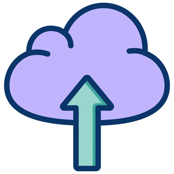 Cloud Computing Cloud Datenbank Cloud Netzwerk Symbol Stil Ausgefüllter Umrisse — Stockvektor