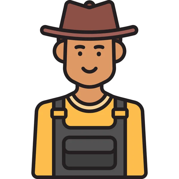 Farmer Male Filled Outline Icon Filled Outline Style — Stock Vector