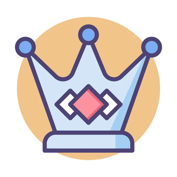 Crown King Royal Icon Filled Outline Style — Stock Vector