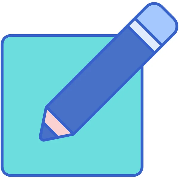 Edit Pencil Write Icon Filled Outline Style — Stock Vector