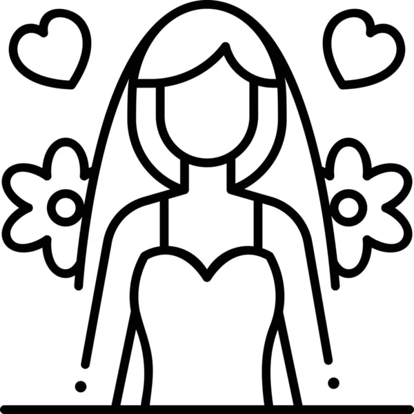 Bride Wedding Wedding Dress Icon — Stock Vector