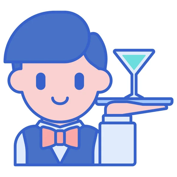 Waiter Restaurant Service Icon — Stock Vector