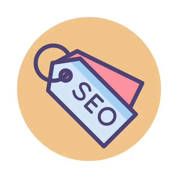 Seo Seo Tags Icono Etiquetas Estilo Contorno Lleno — Vector de stock