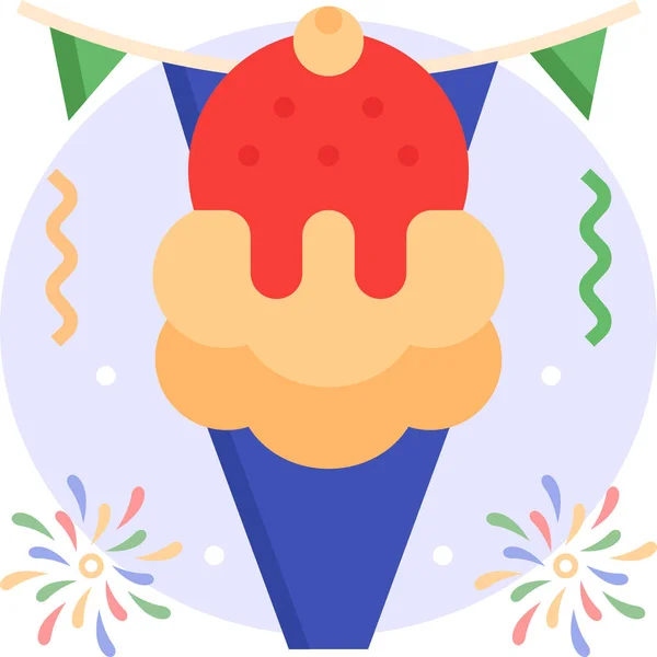 Икона Десерта Мороженым — стоковый вектор
