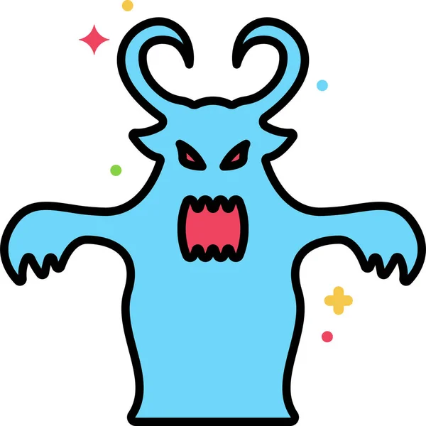 Boogeyman Creature Halloween Icon — Stock Vector