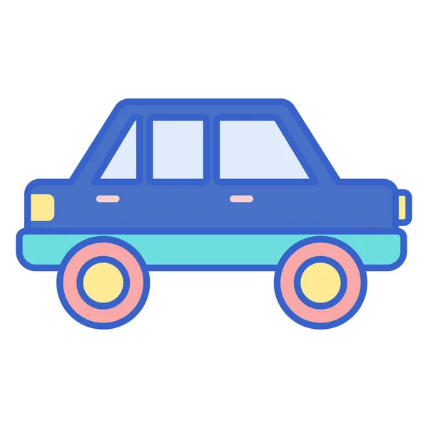 Sedán Coche Berlina Icono Estilo Contorno Lleno — Vector de stock