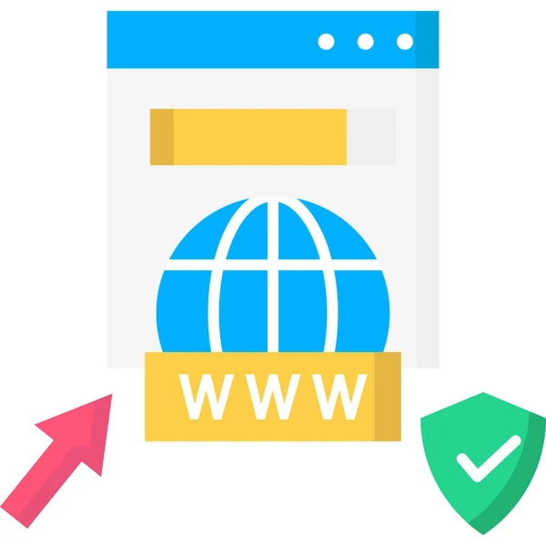 Navegador Globo Icono Web Categoría Marketing Seo — Archivo Imágenes Vectoriales