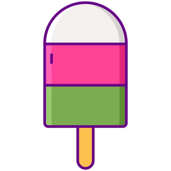 冷甜点冰淇淋图标 填充轮廓风格 — 图库矢量图片