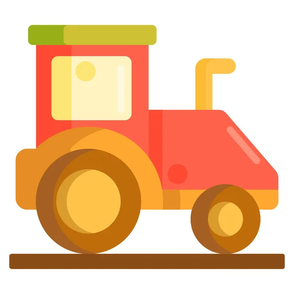 Tracteur Agricole Icône Plate Dans Style Plat — Image vectorielle