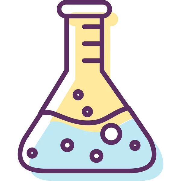 Icona Del Laboratorio Chimica Delle Scienze Chimiche Stile Contorno Pieno — Vettoriale Stock