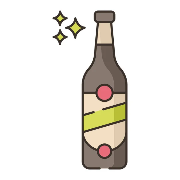 Cerveza Ale Icono Pálido Cervecería Estilo Contorno Lleno — Vector de stock