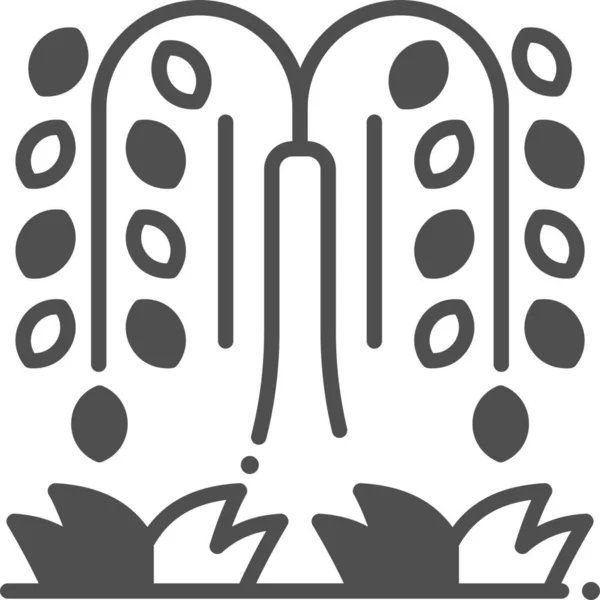 Икона Ботанического Экологического Дерева Полутвёрдом Стиле — стоковый вектор
