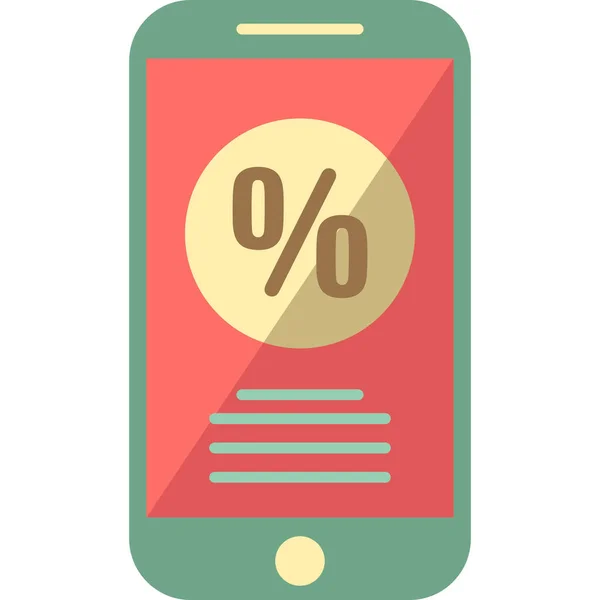 App Sales Mobile Discount Icône Vente Mobile Dans Style Plat — Image vectorielle