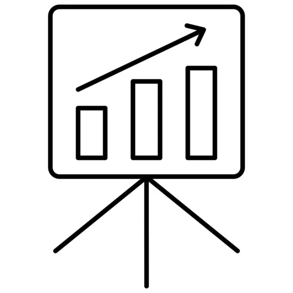 Ikona Prezentace Panelu Dashboard Analýzy Stylu Osnovy — Stockový vektor