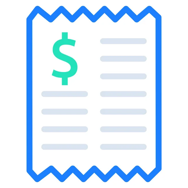 Bill Dollar Invoice Icon Filled Outline Style — Stock Vector