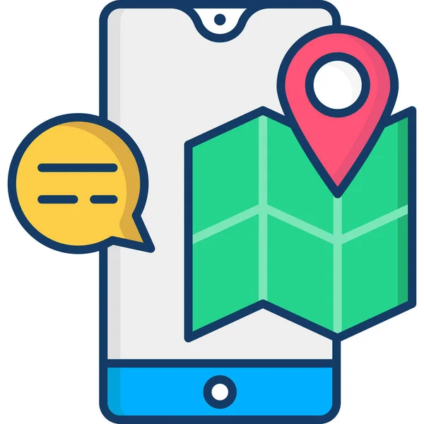 Gps Helymeghatározó Térkép Ikon Marketing Seo Kategóriában — Stock Vector