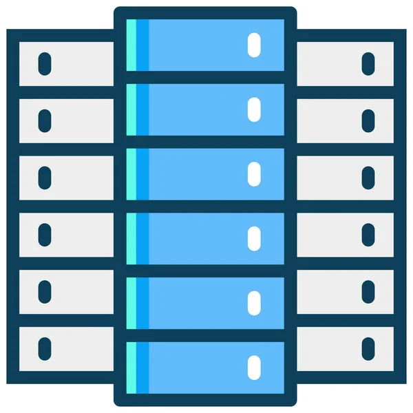 Big Data Rechenzentrum Symbol Stil Ausgefüllter Umrisse — Stockvektor