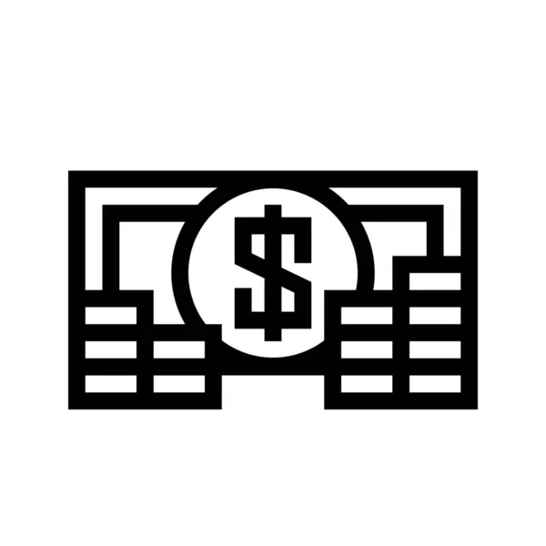 Fiat Money Bill Icon Outline Style — Stockvector