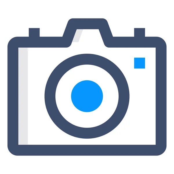 Cámara Foto Fotografía Icono Estilo Contorno Lleno — Vector de stock