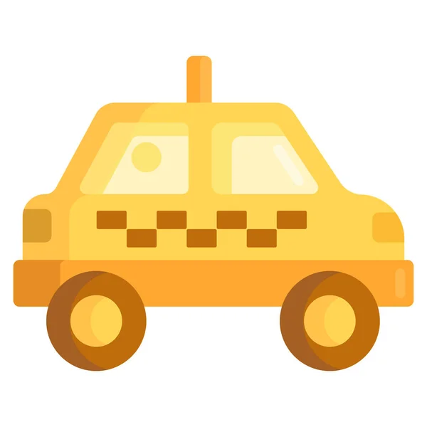 Naik Taksi Memanggil Ikon Taksi Dengan Gaya Datar - Stok Vektor