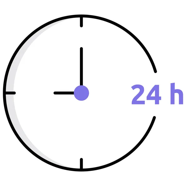 Verfügbarkeit Hilfe Stunden Symbol Ausgefülltem Outline Stil — Stockvektor