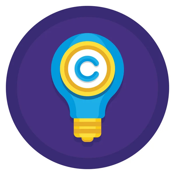 Copyright Copyrighted Idea Icon Badge Style — Stockový vektor