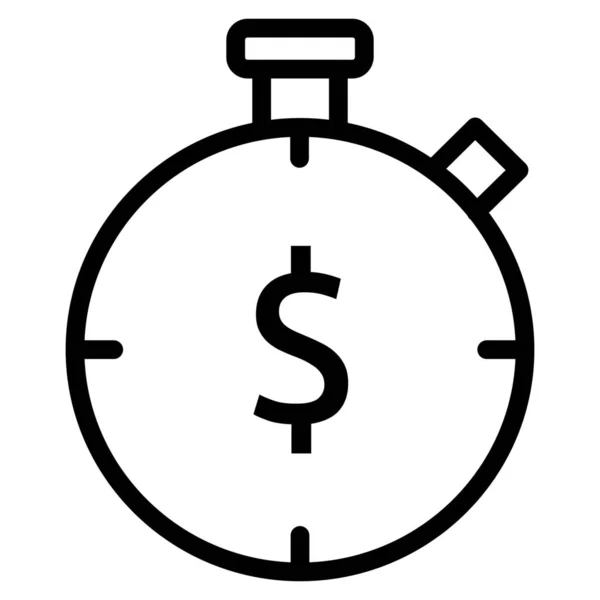Dollar Finanz Stunden Symbol Umriss Stil — Stockvektor