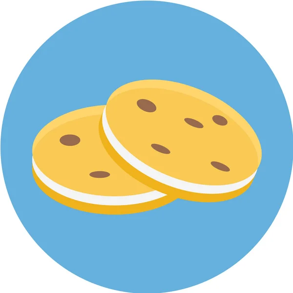 Cookie Due Due Cookie Icona Stile Piatto — Vettoriale Stock