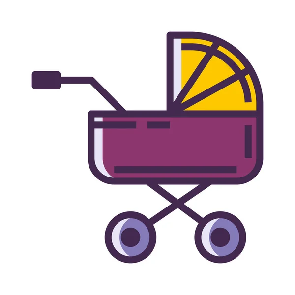 Wózka Dziecięcego Wózka Dziecięcego Ikona Wózka Stylu Wypełnionym Zarys — Wektor stockowy
