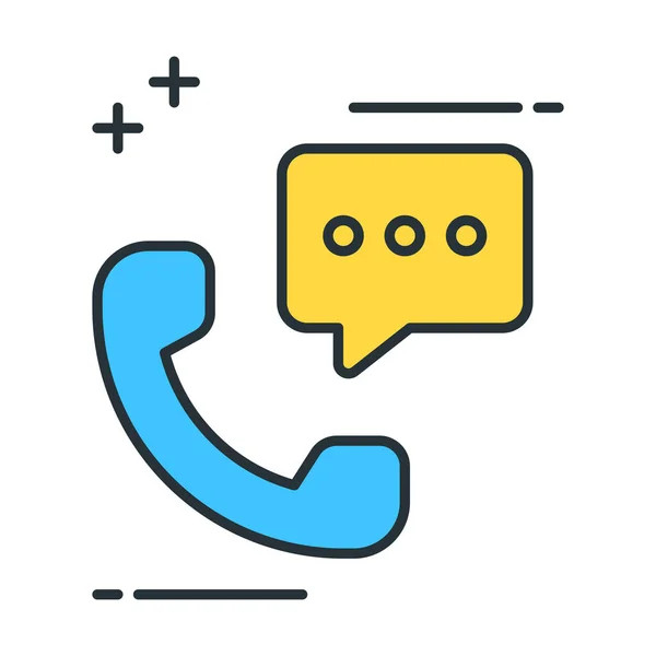 Call Phone Chat Icon Filled Outline Style — Stock Vector