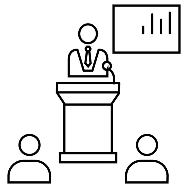 Ikon För Presentation Marknadsföringsmöten Kategorin Företagsledning — Stock vektor