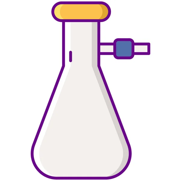 Icono Succión Del Laboratorio Del Frasco Estilo Contorno Lleno — Vector de stock