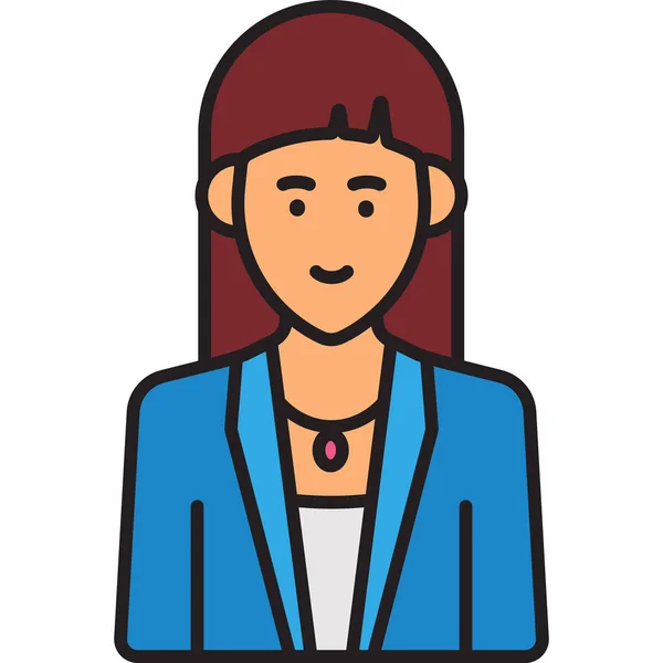 Director Female Avatar Icon Filled Outline Style — Wektor stockowy