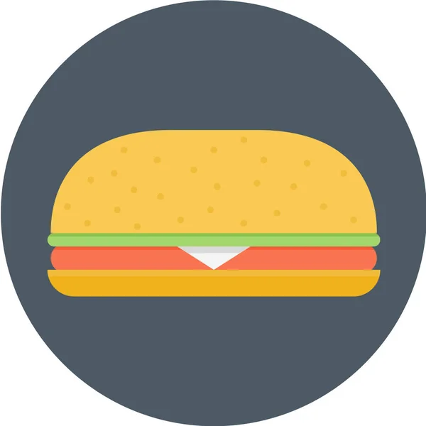 Hambúrguer Ícone Hambúrguer Fast Food Estilo Plano —  Vetores de Stock