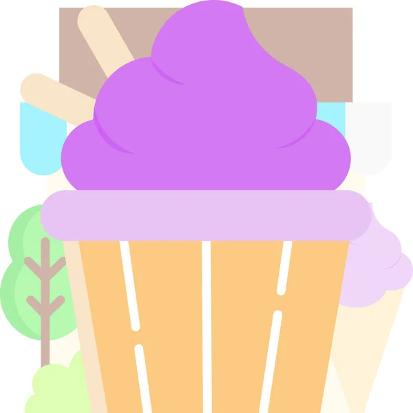 Taza Postre Icono Helado — Vector de stock