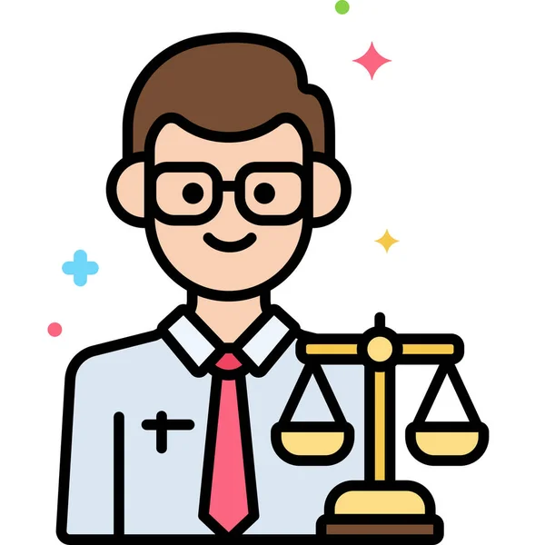 Advogado Lei Ícone Masculino — Vetor de Stock