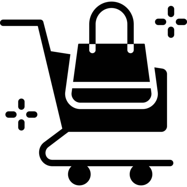 Mode Handväska Shopping Ikon Fast Stil — Stock vektor